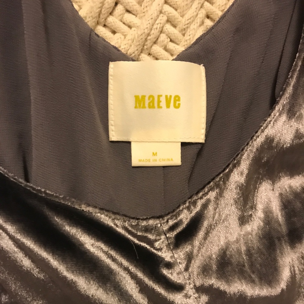 Anthropologie Silver Velvet Jumpsuit (M) - Picture 5 of 5